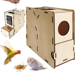 Graan Reiniger - Vogelvoer Scheider - Vogelvoer Schoonmaken - Geïntegreerde Ventilator - 22x18x9 cm - Houtkleurig — thumbnail 1