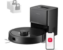 Roborock Q7 L5+ Set-Robotstofzuiger-Dubbel Anti-Tangle Systeem-8000 Pa Zuigkracht-Elektronische Watertank-LiDAR-Navigatie-Ideaal voor Tapijten en Dierenharen-Zwart