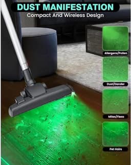 Rechargeable Vacuum Cleaner Dust Display Light, Green Light Attachment, Reveal Pet Hair Dog Cat Hair, Upgrade Vacuum - ShopVlot — thumbnail 2