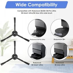 Dailygoods- Zijborstels 6 Stuks - Compatibel met Roborock Q5 Max+, S8 MaxV Ultra, Q5 Pro - Q8 Max+ - Q Revo - Qrevo Pro - Qrevo S - Qrevo Slim - Qrevo Master - Stofzuigerborstels — thumbnail 4