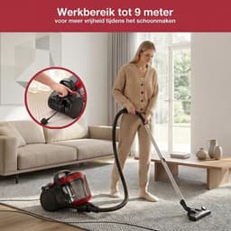 JCP® Stofzuiger Zonder Zak - Stofzuiger - Zakloos - Zwart - 34cm x 28cm x 51cm — thumbnail 4
