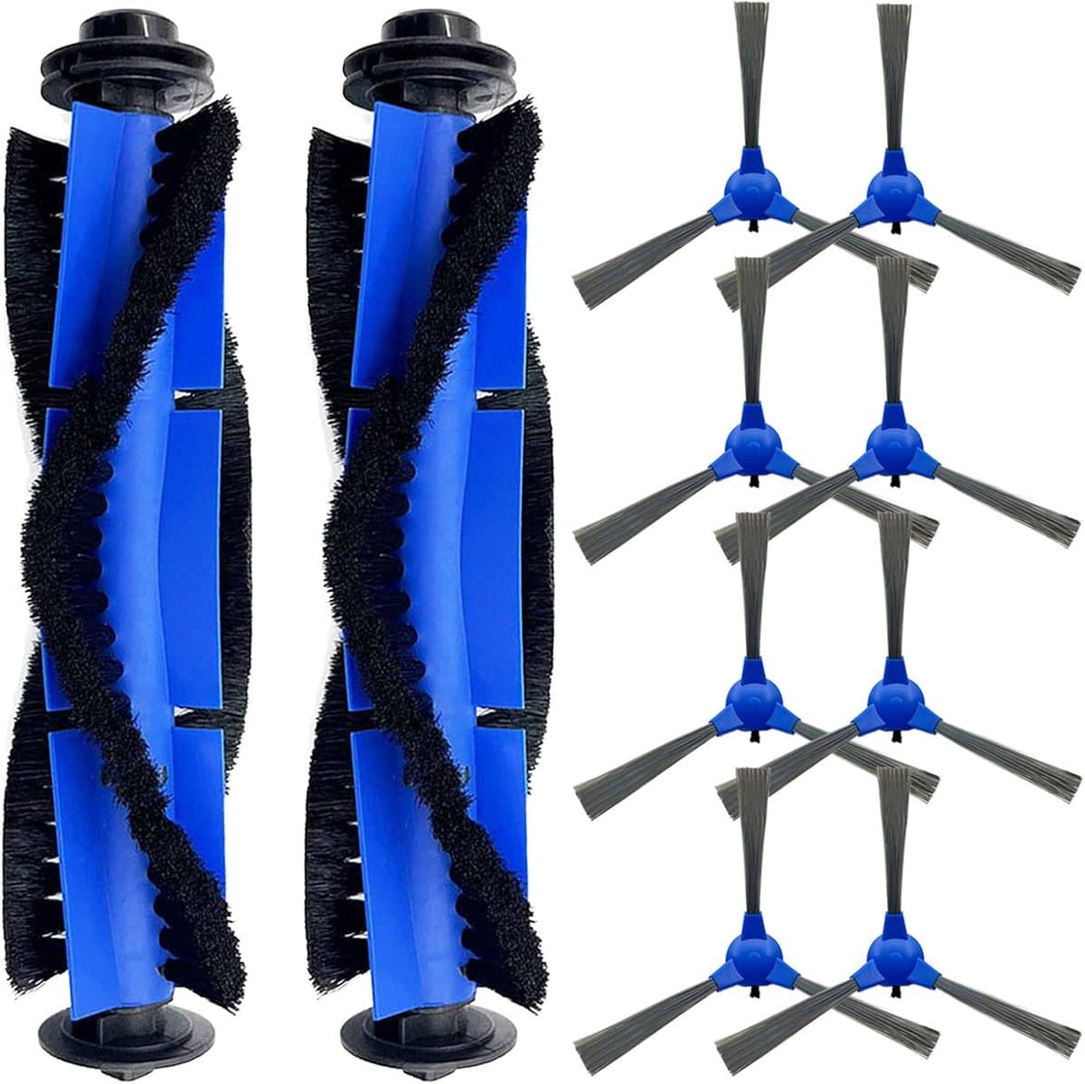 10-delige vervangingsset - 2 rolborstels, 8 zijborstels Geschikt voor Eufy RoboVac 11S, 30C, G30, 30, 15T, 15C, 12, 35C, 11S MAX, G30 Edge robotstofzuigers — afbeelding 1