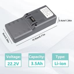 Elzusha - 22.2V 3500mAh Vervangingsaccu voor Hoover Freedom Stofzuigers — thumbnail 5