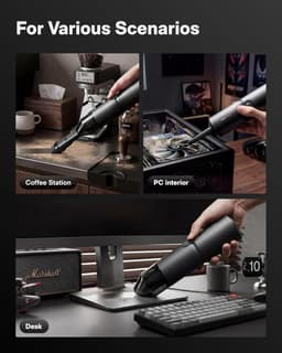 HOTO Pro Kruimeldief met Compressor - Kruimelzuiger Snoerloos - Handstofzuiger - Draadloos - Autostofzuiger — thumbnail 2