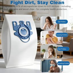 Stofzuigerzakken -Geschikt voor Miele Classic C1, Complete C2 & C3 - 10 Stuks - 3D AirClean Efficiëntie - Inclusief Zelfsluitende Hygiënesluiting - Vervanging voor S400, S2, S5, S8 Series - Type 10123210 — thumbnail 5