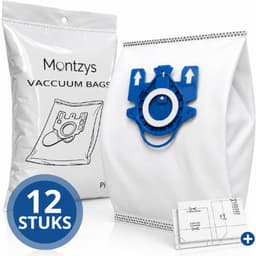 Montzys® Stofzuigerzakken Geschikt voor MIELE - 12 Stuks & 2 Filters - Geschikt voor Complete C3, C2, Classic C1, S8, S5, S2 — thumbnail 1