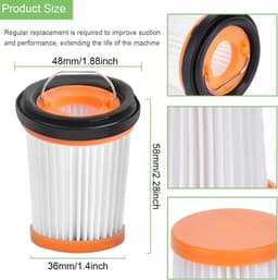 4stuks - Vervangingsfilter - Geschikt voor Shark ION W1 WV200EU, WV201, WV205, WV220, WV251EU draadloze handstofzuiger — thumbnail 4