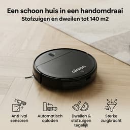 Robotstofzuiger met Dweilfunctie en Laadstation - Airson Pro Clean - Dweilrobot met App & Afstandsbediening - Geschikt voor Huisdieren en Tapijt — thumbnail 4