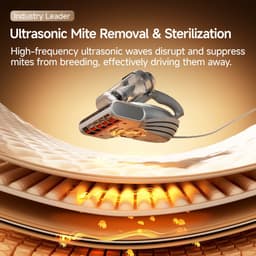 Uwant M700 UV-stofzuiger voor matrassen, 18 kPa zuigkracht, metalen rollers, 253,7 nm UV-C UV-lamp, 60.000 toeren per minuut, 65 °C verwarming, HEPA-filter en ultrasone matrasstofzuiger, geschikt voor banken, kussens, spreien, enz — thumbnail 4