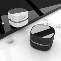 KZQ Bureaustofzuiger, mini-bureaustofzuiger, energiezuinig, tot 300 minuten batterijduur, draadloos ontwerp, 360° draaibaar, geschikt voor het reinigen van haar, stof en computertoetsenborden (zwart, USB-oplaadbaar). — thumbnail 4