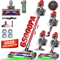 Elekiatech - Steelstofzuiger Draadloos - 65000Pa - 70 Min Gebruikstijd - 8-in-1 Filtersysteem - Rood — thumbnail 1