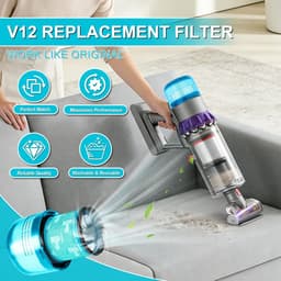 3 Vervangingsfilters Geschikt voor Dyson V12 Detect Slim, HEPA Filter Set met Reinigingsborstel, Geschikt voor V12 Detect Slim Absolute, Total Clean, Fluffy en Meer — thumbnail 5