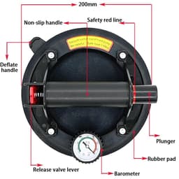 Vacuümzuignap - Handlifter - Materiaal Verplaatsen - Met Manometer - 8 Inch - Wit — thumbnail 3
