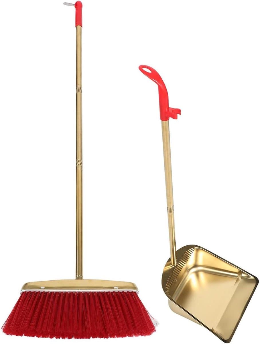 Bezem Stofblik Set - Reinigingsset Lange Steel - Grondige Huisreiniging - Ruimtebesparende Opbergmogelijkheid - 94 x 32 x 6 cm — afbeelding 1