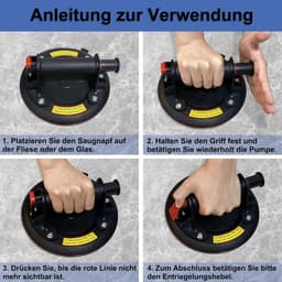 Set van 2 vacuüm zuignappen 20 cm voor glas en tegels met 230 kg draagkracht — thumbnail 2