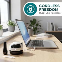 Draagbare USB Oplaadbare Mini Stofzuiger voor Bureau en Toetsenbord — thumbnail 4