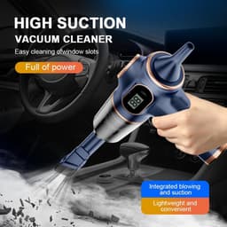Draadloze Auto Stofzuiger - Kruimelzuiger Mini - Auto Interieur Reinigen - Sterke Zuigkracht - 500 Gram - Donkerblauw — thumbnail 4