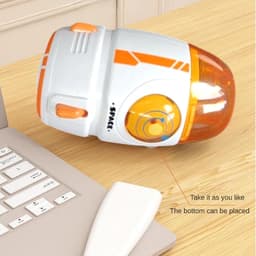 Mini desktopstofzuiger - Draagbare reiniger - Bureau schoonhouden - 600 Pa zuigkracht - 55 ml capaciteit - Oranje — thumbnail 4