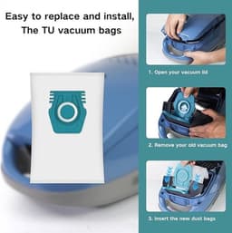 Set van 12 TU-stofzakken geschikt voor Miele Pure Air TU 3D-stofzuigers, geschikt voor Guard L1/S1 Junior Flex, Parquet Silence, AllFloor Performance, Comfort Electric Cat & Dog-serie, inclusief 4 uitlaatfilters. — thumbnail 2