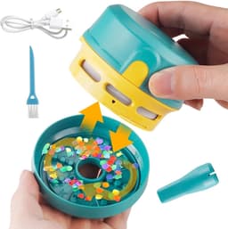 Tafelstofzuiger - Mini stofzuiger - Bureau reinigen - Draadloos en USB - 9 x 9 x 6.5 cm - Groen — thumbnail 5