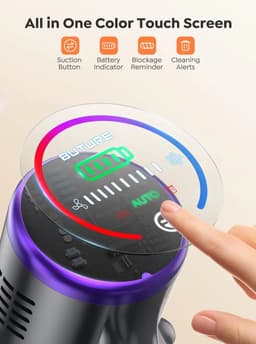 Steelstofzuiger Draadloos - Stofzuiger Zonder Zak - 500W - 48Kpa Zuigkracht - 1.5L Stofbeker - Smart OLED-touchscreen — thumbnail 5