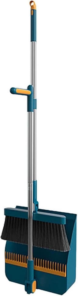Bezem Stofpan Set - Stoffer en blik - Snel schoonmaken - Verstelbaar handvat - Tot 97cm - Grijs — thumbnail 1