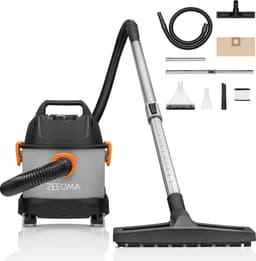 Zeegma Pro Compact – Stofzuiger / Bouwstofzuiger / Waterstofzuiger / Tapijtreiniger – Met en zonder zak – Natte reiniging en wateropzuiging – HEPA + waterfilter – 1000W – 6L tank – Blaasfunctie – Compact formaat – Bereik 12m – Garage, auto en woning — thumbnail 2