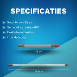 ZENC® Flexibele Slang & Anti-Kras Borstel Geschikt voor Dyson Steelstofzuiger V15, V11, V10, V8 & V7 - Mondstuk - Opzetstuk - Stofzuigeraccessoires - Grijs — thumbnail 5