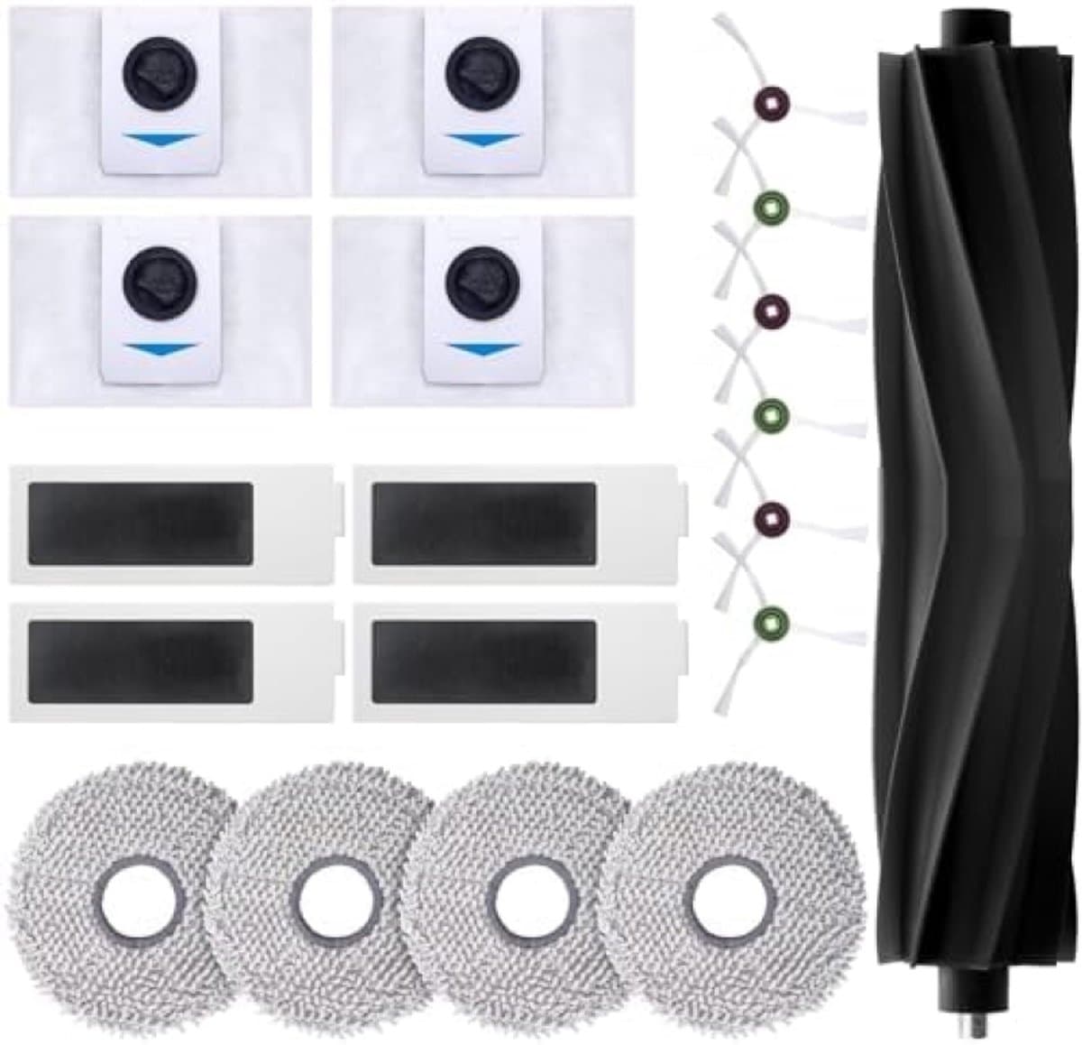 Accessoireset geschikt voor Ecovacs Deebot T20 Omni / T20e Omni - 4 Antibacteriële Stofzakken, 1 Hoofdborstel, 4 HEPA-filters, 4 Reinigingsdoeken, 6 Zijborstels — afbeelding 1