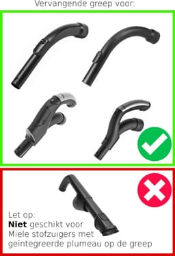 Dparts pistoolgreep en accessoires geschikt voor Miele stofzuiger - 35mm - vervangende greep, handvat, zuigmond, stofzuigermond, handgreep - miele onderdelen - Voor Compact, Complete, C1, C2, C3, S500, S600, S700, S800, S4000, S4, S5000, S5, 9442601 — thumbnail 2