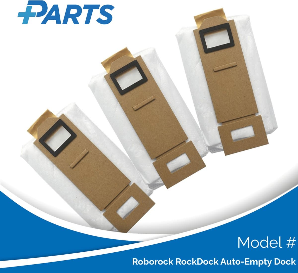 Roborock RockDock Auto-Empty Dock Stofzakken (3 Stuks, Plus.Parts® alternatief voor 8.02.0101) — afbeelding 1