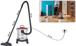 Aszuiger - As Stofzuiger 2000W – Asstofzuiger Met 20L RVS Tank voor Nat en Droog Zuigen – Asstofzuiger Op Wieltjes - Aszuiger Pelletkachel – Complete Set — thumbnail 2