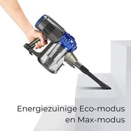 2 in 1 Steelstofzuiger – Draadloos – Stofzuiger zonder Zak – Op Accu – Inclusief Opzetstukken – LED Verlichting – Uitschuifbaar – Blauw — thumbnail 2