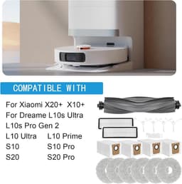 Geschikt voor Toepasselijke vervangende accessoires voor Xiaomi X20+, X10+, voor Dreame L10s Pro Gen 2, L10s Ultra, L10 Ultra, L10 Prime robotstofzuiger, Rolborstels + 6 Doek + 4 Stofzakken + 4 Borstels — thumbnail 5