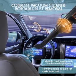 Sander Shop Draadloze handstofzuiger, draadloos, 16000 Pa autostofzuiger, 4-in-1 lichte mini-autostofzuiger, 200 W oplaadbaar, draagbare stofzuiger voor auto, kantoor, thuis, reiniging van dierenharen (zwart) — thumbnail 5