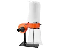 VEVOR Stofafzuigsysteem, 1359,21 M³/U 2,5 Micron Spaanafzuigsysteem, 1 Hp Zaagselafzuigsysteem met 60 L Stofzak, Filterzak en Rollen, Stofafzuiging voor Houtbewerking