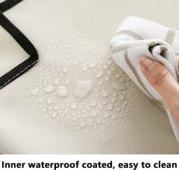 Wasmand Zakken - Opbergzakken - Sorteren Wasgoed - Verwijderbaar - 37.5cm x 22cm - Beige — thumbnail 4