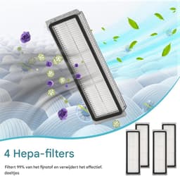 GELLDG 22 Stuks - Stofzuigeraccessoiressets - Onderdelen Set - Geschikt voor Dreame L10 Prime / L10s Plus / L10s Pro Gen 2 / L10s Ultra - 2 Hoofdborstels 8 Reinigingsdoekjes 4 Filters 8 Zijborstels - Kunststof — thumbnail 2
