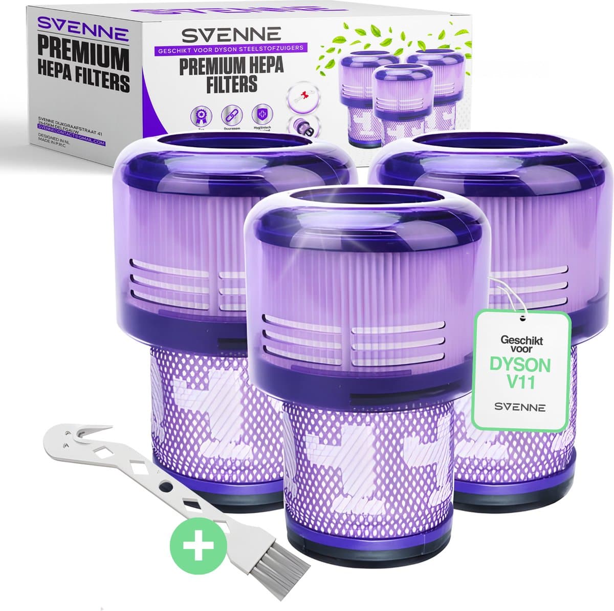 SVENNE® Hepa Filter voor Dyson V11 & V15 - Herbruikbaar en Wasbaar - Onderdelen voor Dyson - Duurzaam - 3 Stuks — afbeelding 1