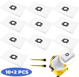 10 stuks stofzuigerzakken vliesfilterzakken stofzakken voor Kärcher WD4/WD5/WD6/MV4/KD3/WD3 - passend voor de Kärcher nat-/droogzuiger - filterzakken met 2 borstels — thumbnail 1