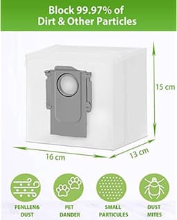 PolkaHome® Vervangingsset geschikt voor Xiaomi Roborock Q7 / Q7+ / Q7 Max+ robotstofzuiger, Accessoireset voor robotstofzuigers, accessoires , 1 hoofdborstels, 4 stofzakken, 4 zijborstels, 4 High-Efficiency filters, 4 dweildoek. Onderdelen. — thumbnail 4