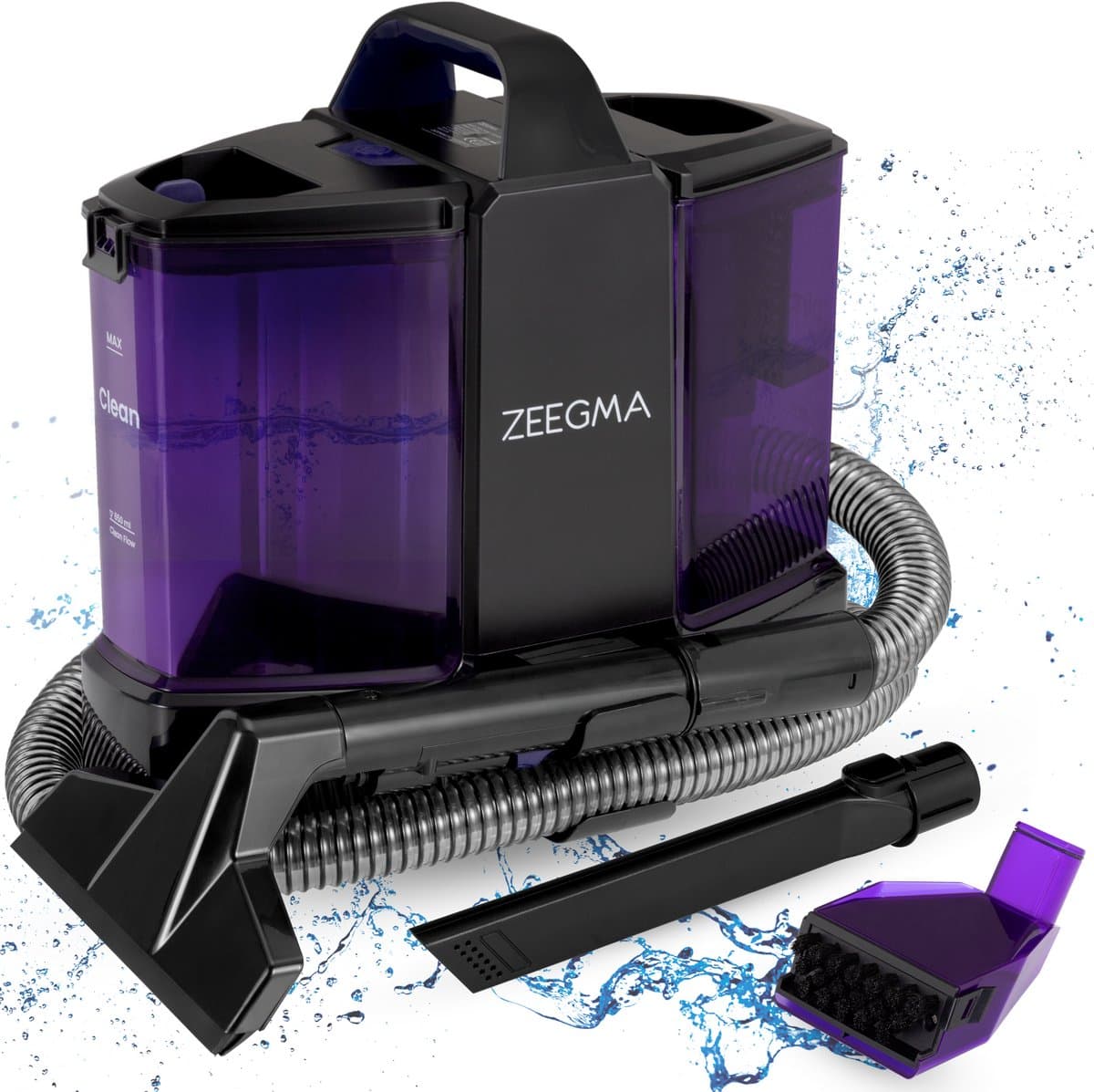 Zonder Wash Compact – Nat- en Droogzuiger - Tapijtreiniger – Extractiemethode – 1,5L Reservoir – AutoClean – TriClean Mondstuk – 50% Snellere Droging – 650cm Bereik – Voor Auto, Tapijt, Bekleding, Ramen & Vloeren — afbeelding 1