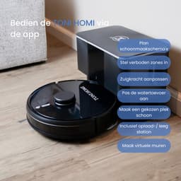 TONIHOMI® Q8 + G20 Robotstofzuiger Combi Deal – Met Dweilfunctie – LDS Laser Navigatie – Automatisch Legen – App Bediening – Laadstation – Huisdieren – Zwart — thumbnail 2