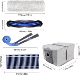 10-delige Accessoires gescht voor Ecovacs X11/X11 PRO/T80S - stofzuiger - met Hoofdborstel, Dweilrollen, Stofzakken, HEPA-filters en Zijborstels voor Optimale Reiniging — thumbnail 2