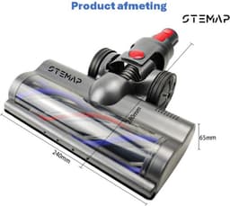 Stemap® Roterende Borstel | Compatible met Dyson V7 V8 V10 V11 V15 | Turboborstel Zuigmond Elektrisch Mondstuk | Directe aandrijving | Vloerborstel met 4 LED-lampen — thumbnail 4