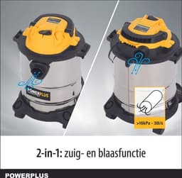 Powerplus elektrische stofzuiger nat-droog POWX322 - 1000W stofzuiger auto, tapijt, zuig- & blaasfunctie - 15l tank - met 3 acc. — thumbnail 4