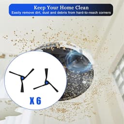 6 Stuks Zijborstels geschikt voor ECOVACS X2/X2 Pro/X2 Omni/X2 Combo - Stofzuigeronderdelen — thumbnail 3