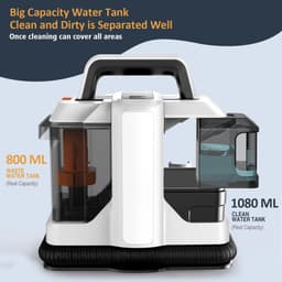 CYRO - Tapijtreiniger - Tapijtreiniger Machine - Bank Reiniger - Tapijt Reiniger 750W - Draagbaar - voor Auto, Dierenhaar, Bekleding - Wit — thumbnail 5