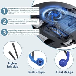 4 Stuks Zijborstels gescht voor Ecovacs Deebot T80 - Stofzuigeronderdelen — thumbnail 4