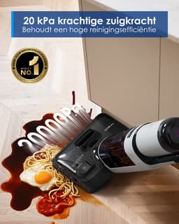 Tineco i5 Stretch Plus - Nat en droog stofzuiger en dweil - 180° Lay-Flat - 20.000 Pa Zuigkracht - Double-Sided Edge Schoonmaak methode - 30 Min Accu - Anti-Tangle stofzuiger geschikt voor dierenharen — thumbnail 5